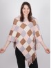 Colorful Plaid Poncho with Fringes